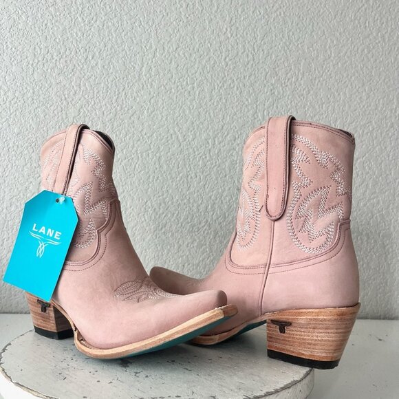 Lane SMOKESHOW Pink Cowboy Bootie Womens 8.5 Short Western Cowgirl Ankle Boots - Picture 1 of 12
